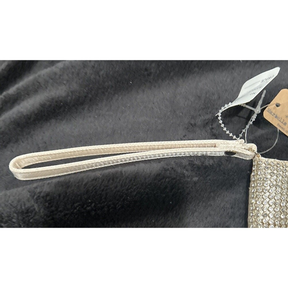 Nwt Marbella And Ashford Champagne Gold Wristlet clutch Purse Sparkly Jeweled - Picture 5 of 8